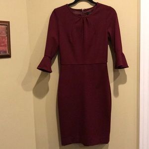 J Crew Bell-Sleeves Sheath In Stretch Ponte Dress